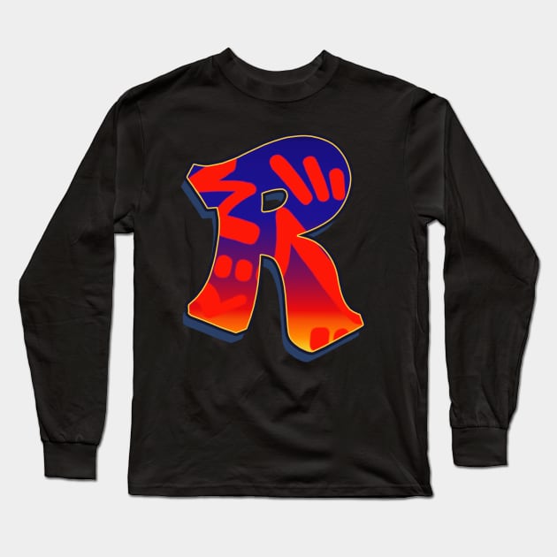 Letter R - Night Sky Long Sleeve T-Shirt by Dmitri